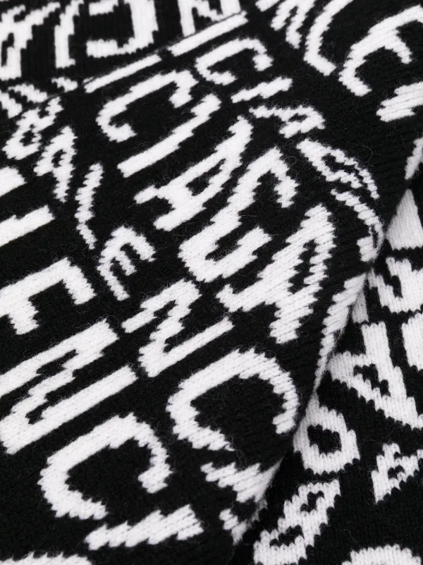 balenciaga black and white scarf