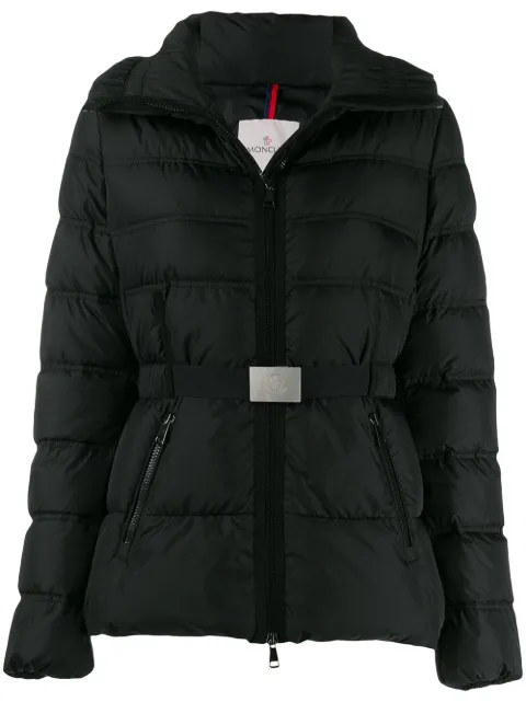 moncler belted quilted shell down jacket