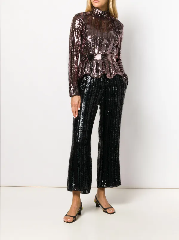 mock neck sequin top