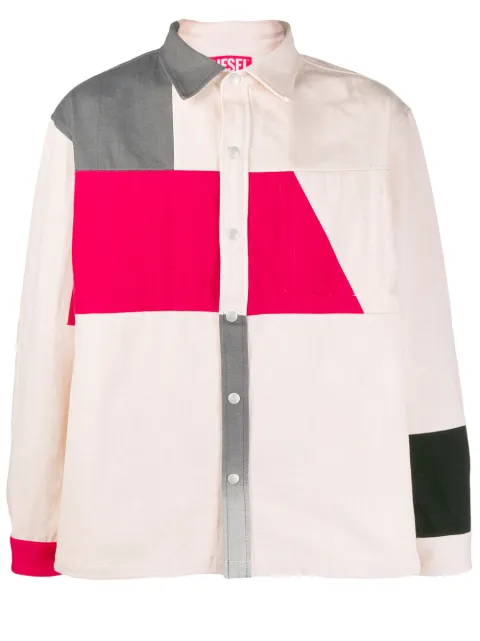 Diesel colour block shirt jacket