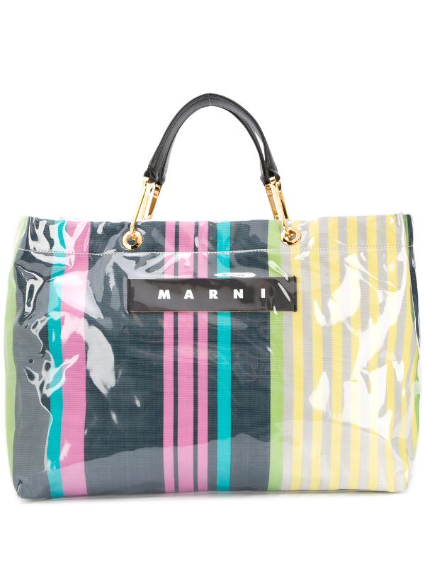 striped tote bag