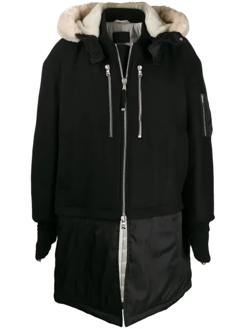 DIESEL BLACK GOLD CONTRAST PANEL HOODED PARKA