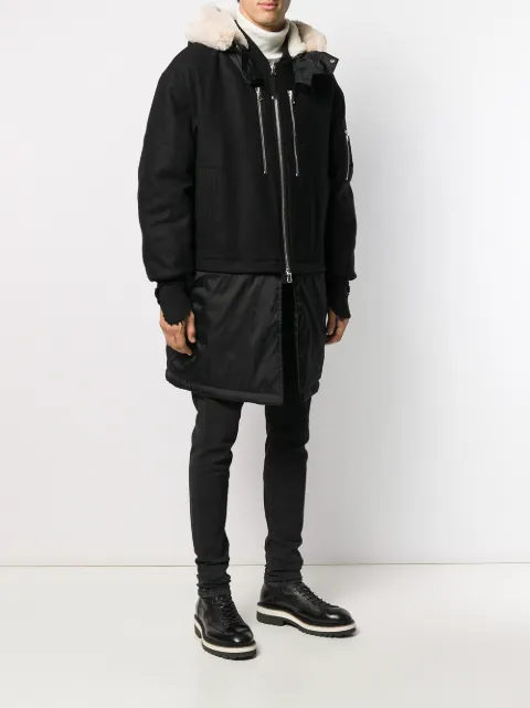 DIESEL BLACK GOLD CONTRAST PANEL HOODED PARKA