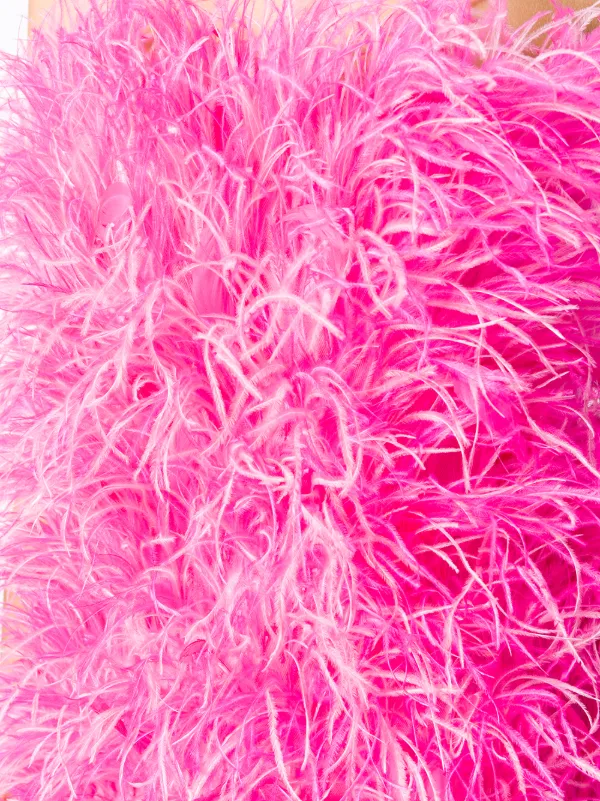 【関税込み】The Attico ピンク Fran ミニドレス The Attico Keri feather-embellished Minidress | Pink | FARFETCH