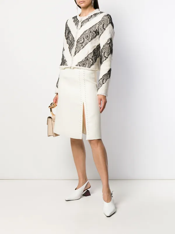 white embellished midi skirt