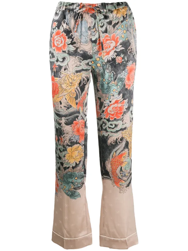 silk flared trousers
