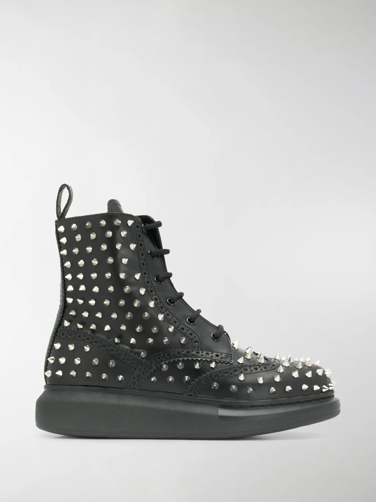Alexander McQueen spike laceup boots black MODES