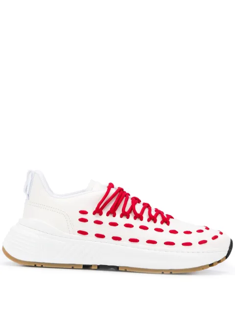 Click to view more detailed imagery on our partner's website Bottega Veneta Lace-Up Speedster Trainers In Storm Cuir In 9050