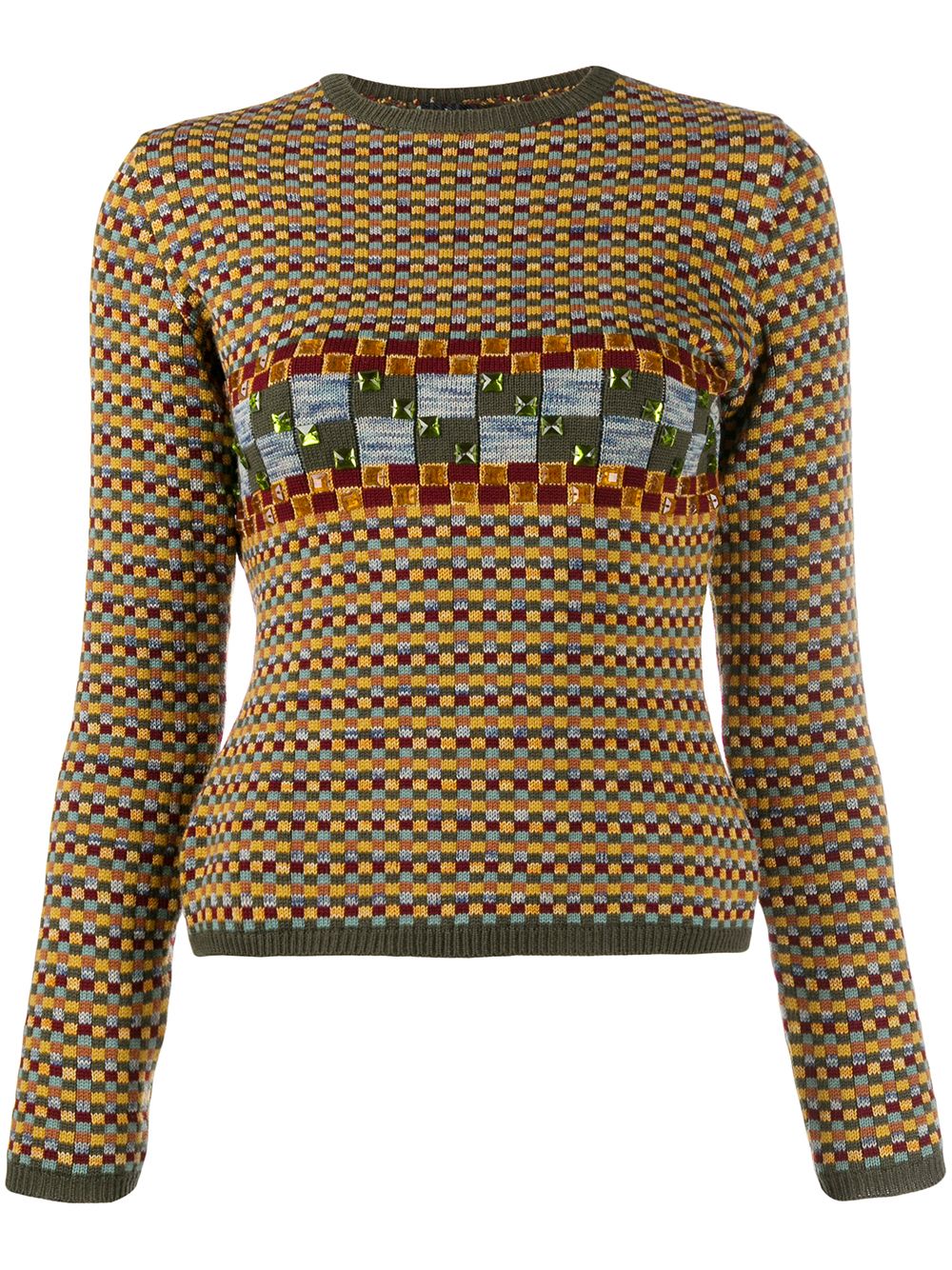 Jean Paul Gaultier Pre-Owned 1990's gem embroidered jumper - Yellow