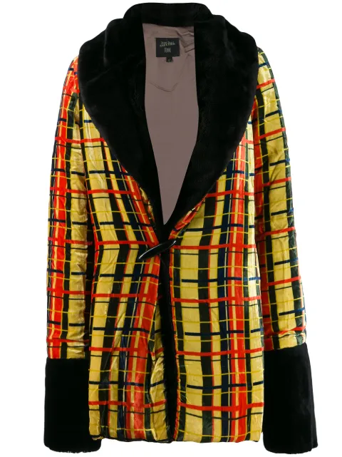 Jean Paul Gaultier Pre-Owned سترة كاروهات فرو صناعي 1997
