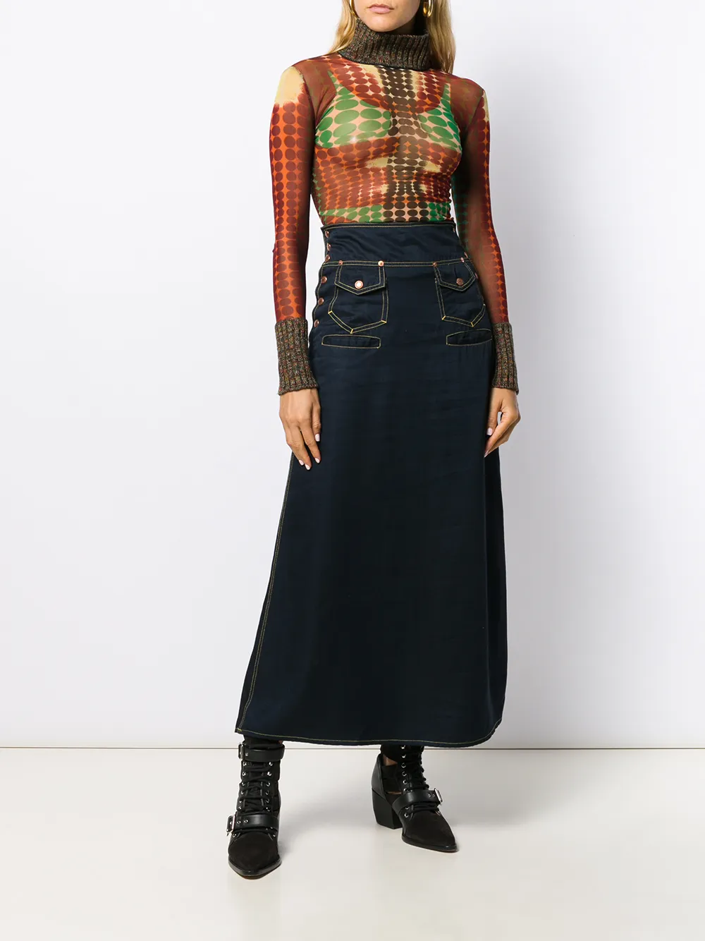 Jean Paul Gaultier Pre-Owned Lange rok - Blauw