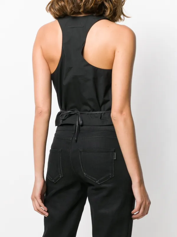 jean paul gaultierインポートベルト付タンクトップ黒未使用L Jean Paul Gaultier – Ribbed Tank Top With Overall Buckles Black