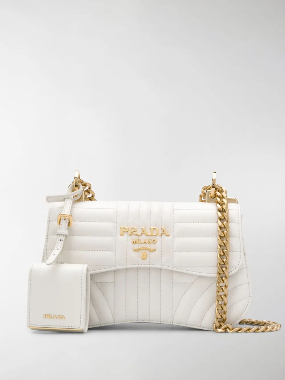 Shop Prada Diagramme Cross Body Bag In White