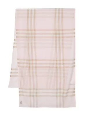 Burberry Lightweight Check Cashmere Scarf Alabaster