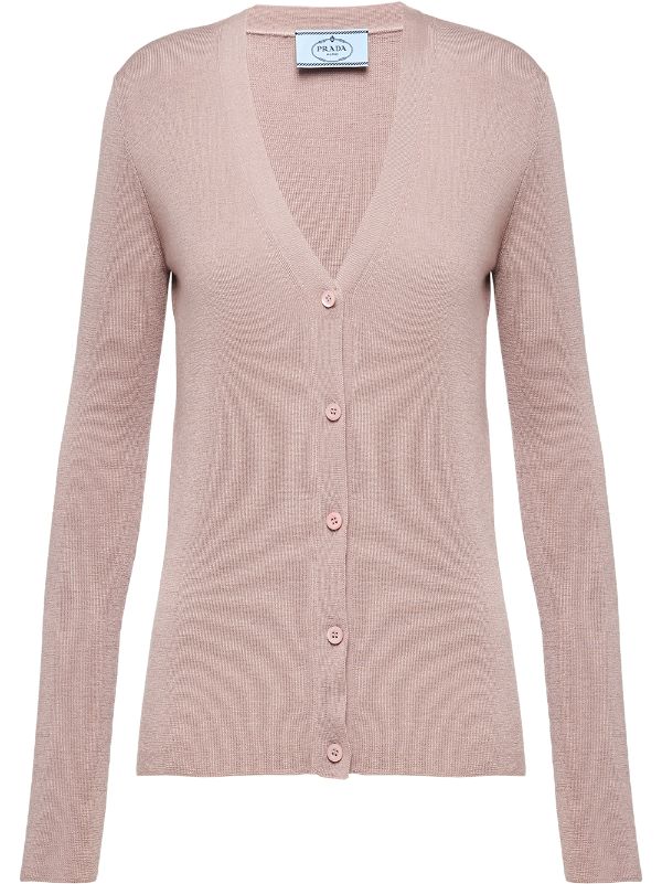 Shop Prada knitted cardigan with 