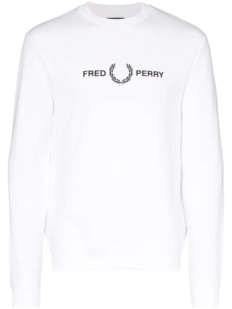Fred Perry T-shirts FRED PERRY SWEATSHIRT MIT LOGO-PRINT - WEIß