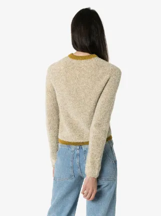 two-tone cut-out neck jumper展示图