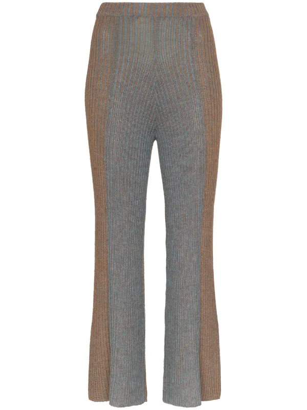 ribbed kick flare trousers
