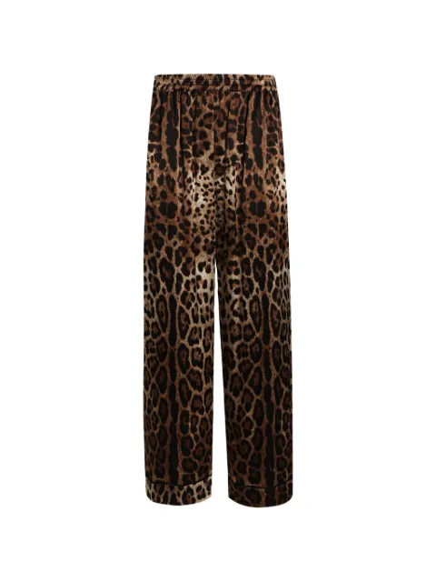 Dolce & Gabbana leopard-print satin pajama bottoms