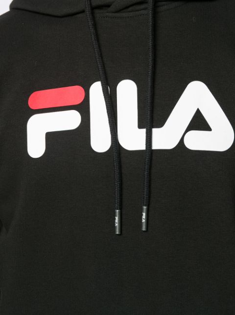 Shop Fila logo print hoodie Express Delivery - FARFETCH