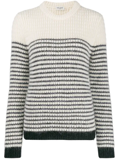 Saint Laurent striped crew neck jumper