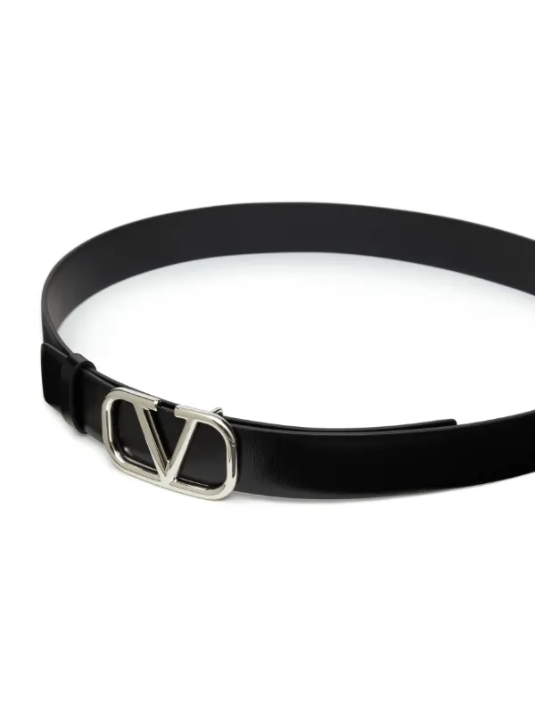 Valentino Garavani VLogo Signature Leather Belt | Black