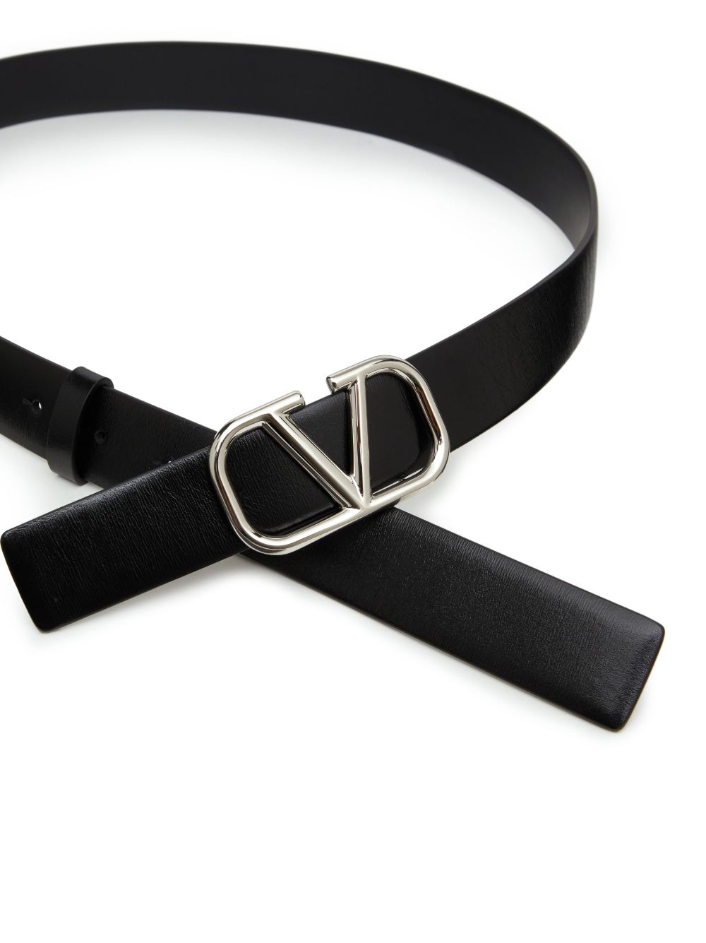 Shop Valentino Vlogo Signature Leather Belt In Black