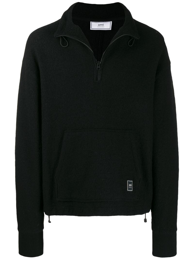 AMI ALEXANDRE MATTIUSSI BOILED WOOL SWEATSHIRT