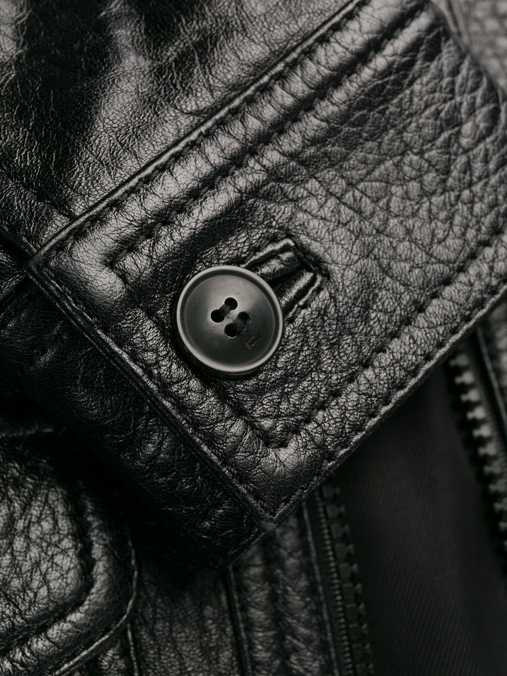 AMI Paris Zipped Leather Jacket - Farfetch