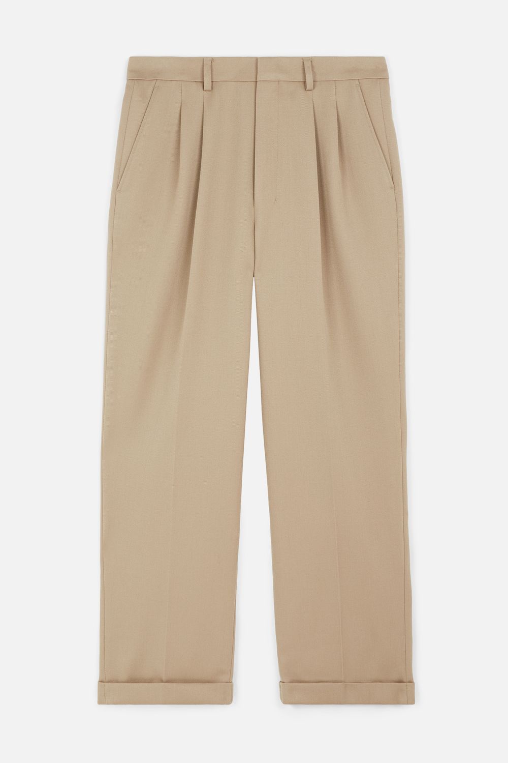 AMI ALEXANDRE MATTIUSSI WIDE FIT PLEATED TROUSERS,14240874