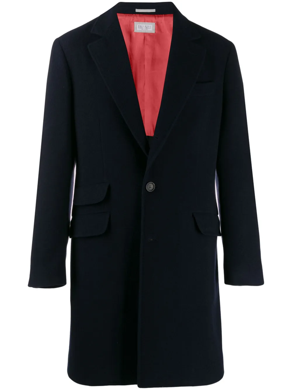 Brunello Cucinelli single-breasted cashmere coat - Blue