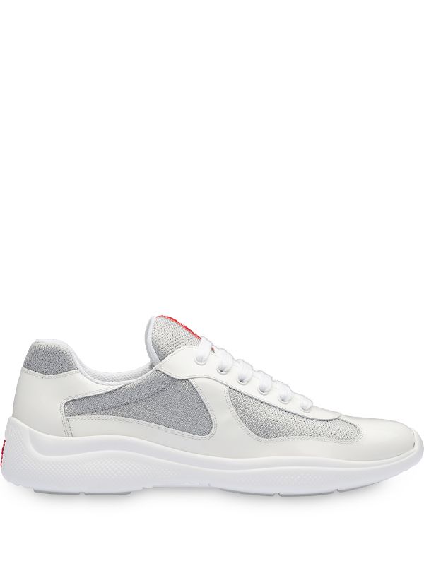 Shop Prada white Americas cup patent leather sneakers with Express Delivery  - FARFETCH