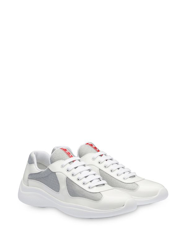 Prada white Americas cup patent leather sneakers - FARFETCH