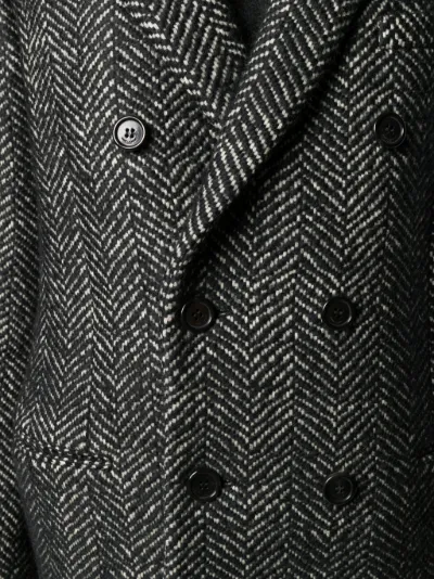 herringbone double breasted coat