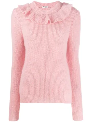 pink ruffle sweater