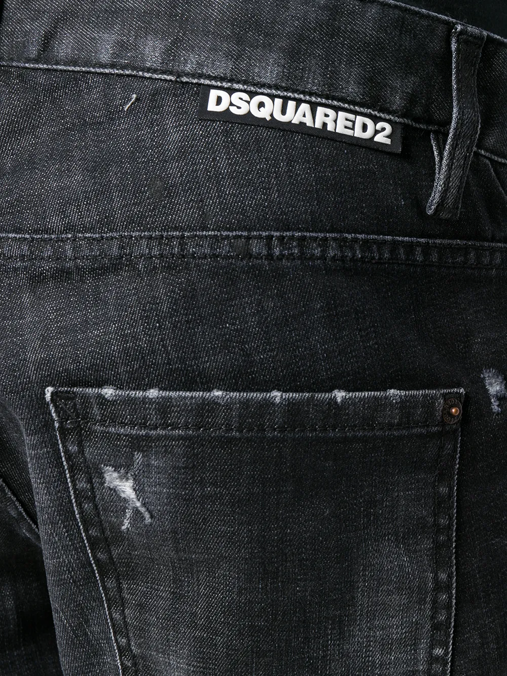 DSQUARED2 Gescheurde straight jeans Zwart