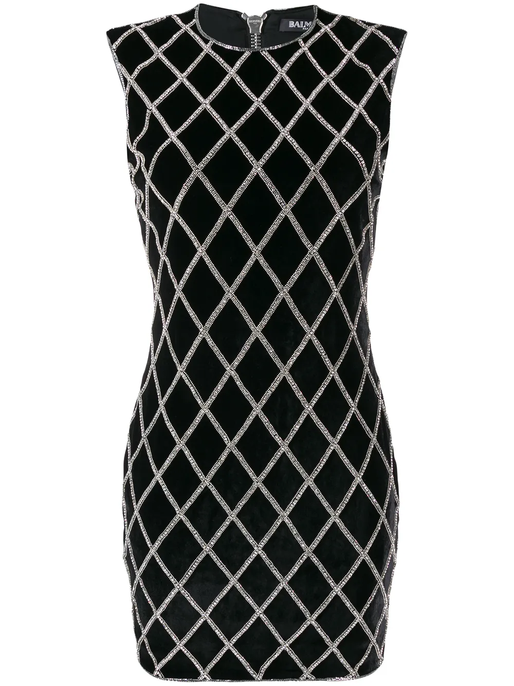 black embroidered mini dress