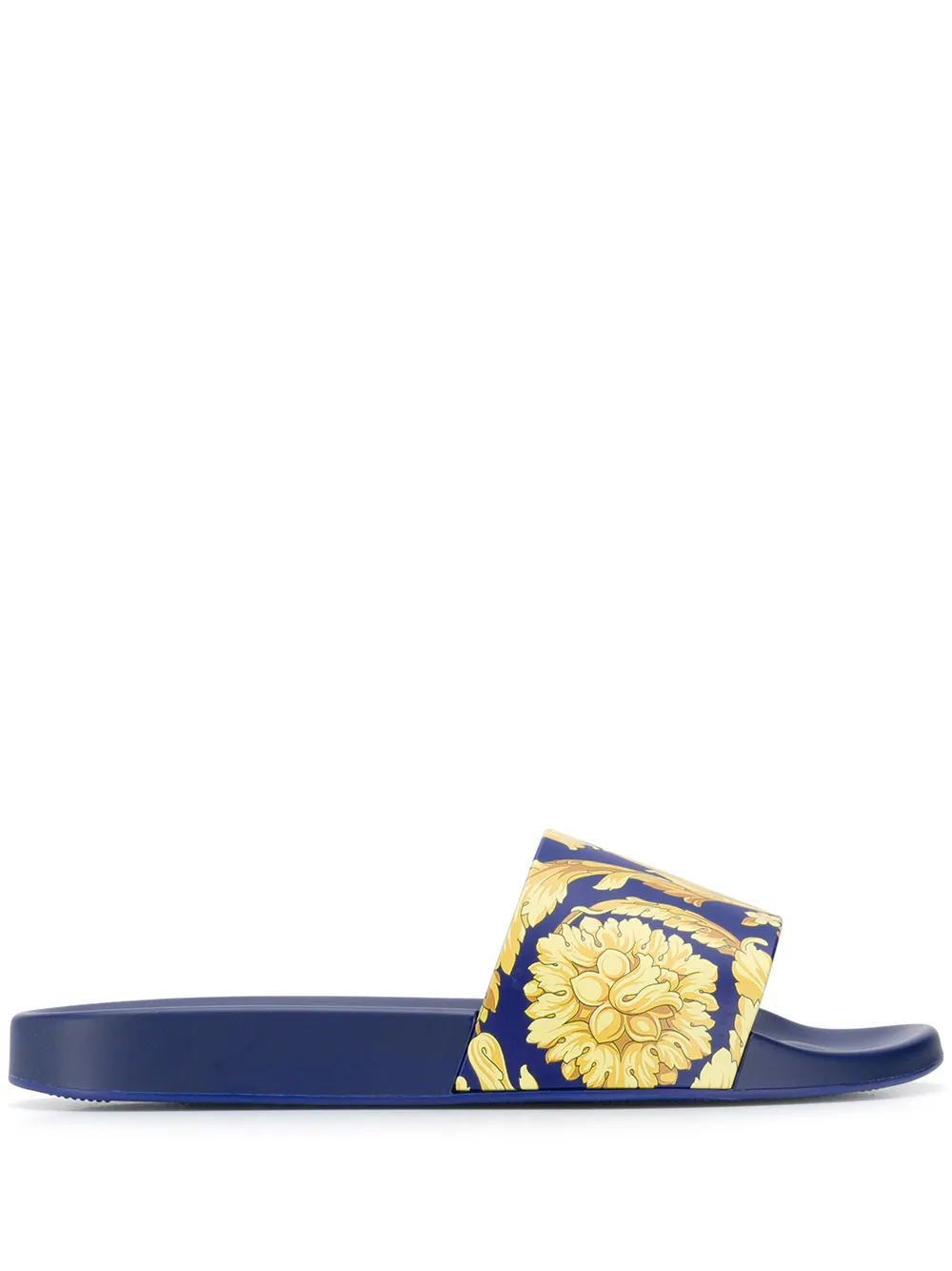 Versace baroque print slides Blue
