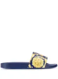 Versace baroque print slides - Blue