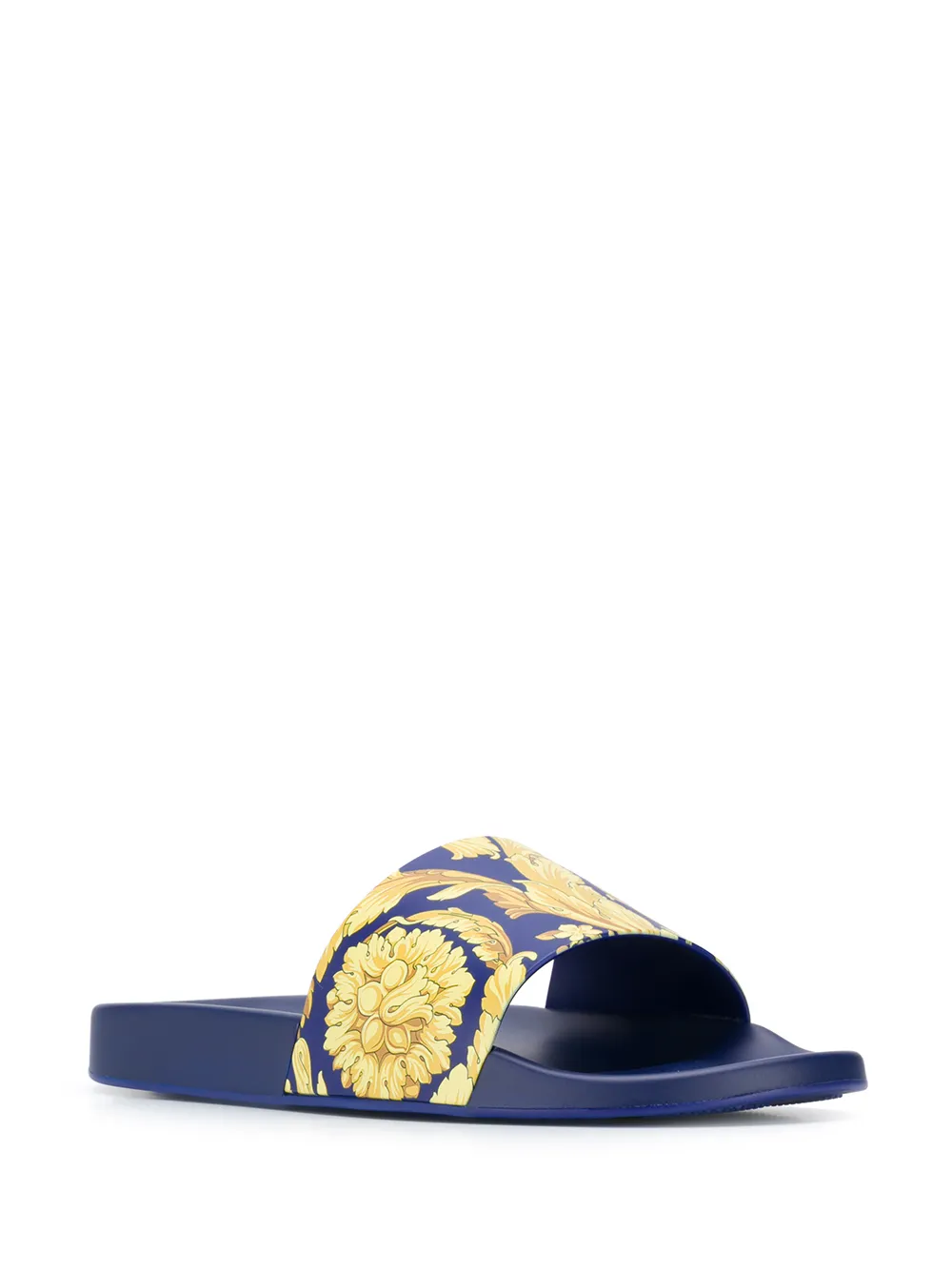 Versace baroque print slides Blue