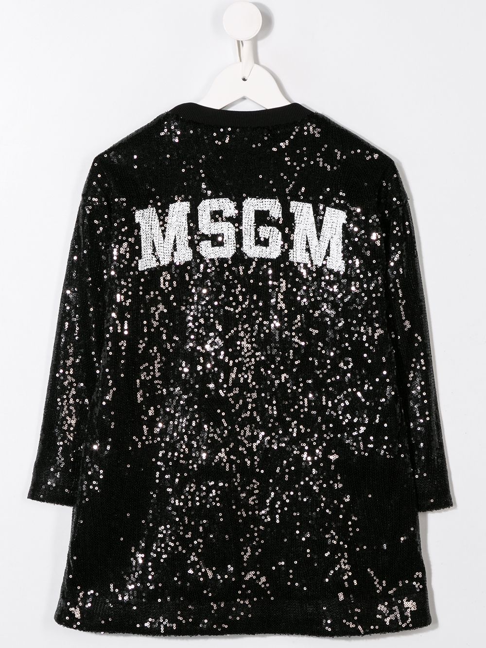 фото Msgm kids трикотажное платье с пайетками