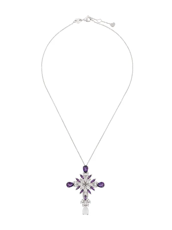 Quartz Cross Pendant Necklace - Farfetch