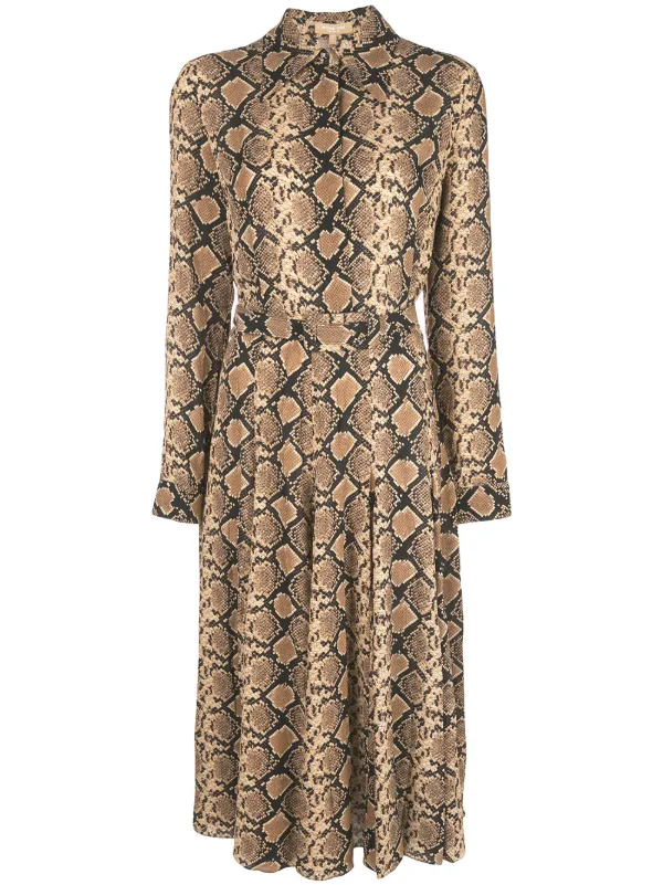 michael kors shirt dress brown