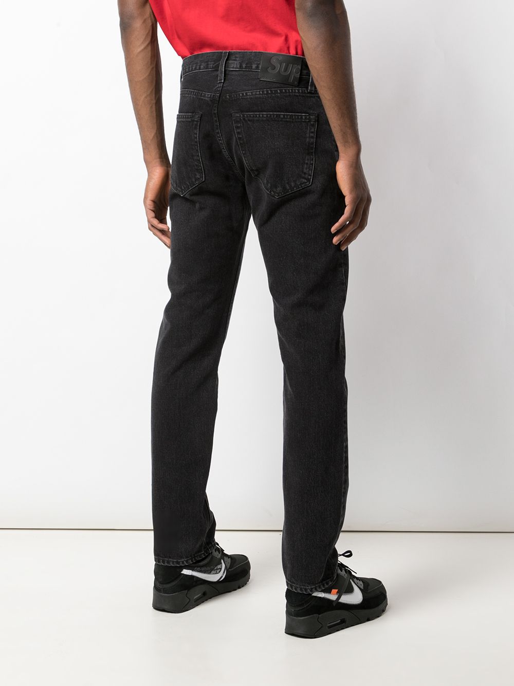 Shop Supreme Stone Washed Slim Jeans In Black