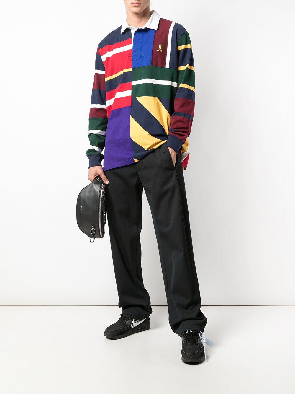 Shop Palace X Polo Ralph Lauren Pieced Rugby Shirt In Multicolour