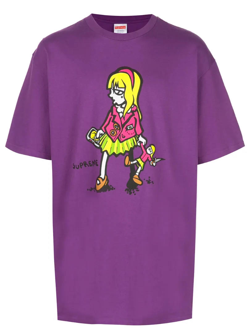 Click to view more detailed imagery on our partner's website Supreme Contrast Print T-shirt In Purple
