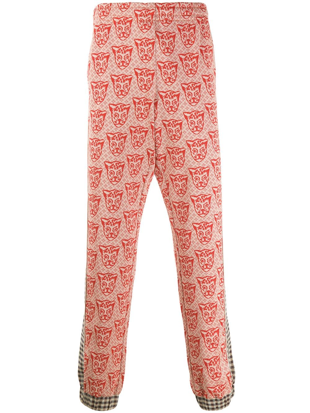 фото Gucci жаккардовые брюки со вставками