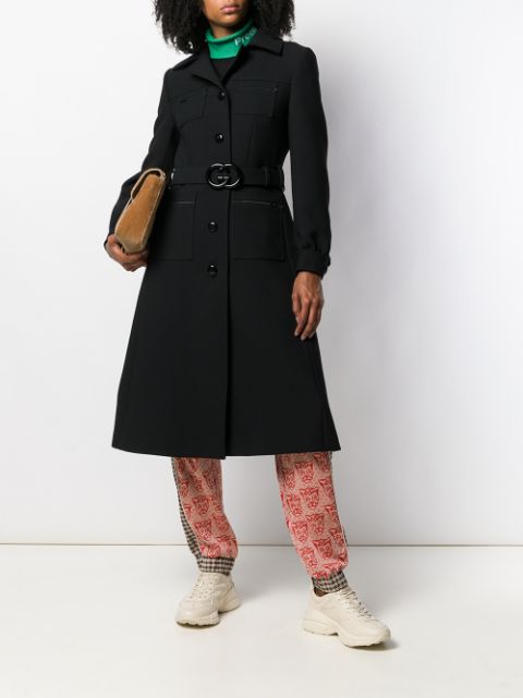 gucci belted wool coat