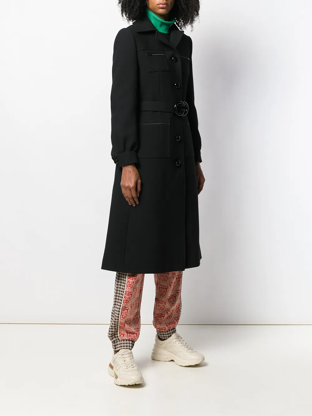 gucci belted wool coat