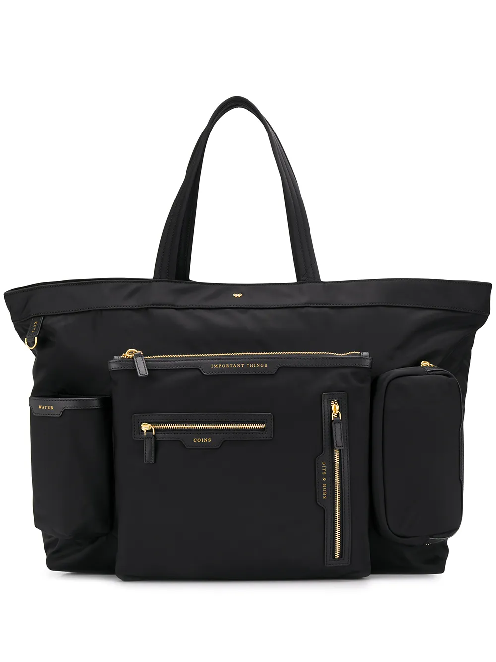 Anya Hindmarch Large Multi Pocket Tote In Black ModeSens
